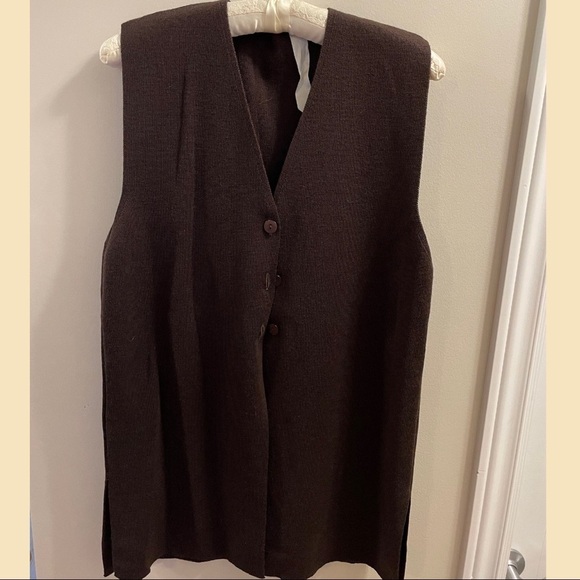 NWT Vintage Marks & Spencer Wool Vest Brown - Picture 10 of 14